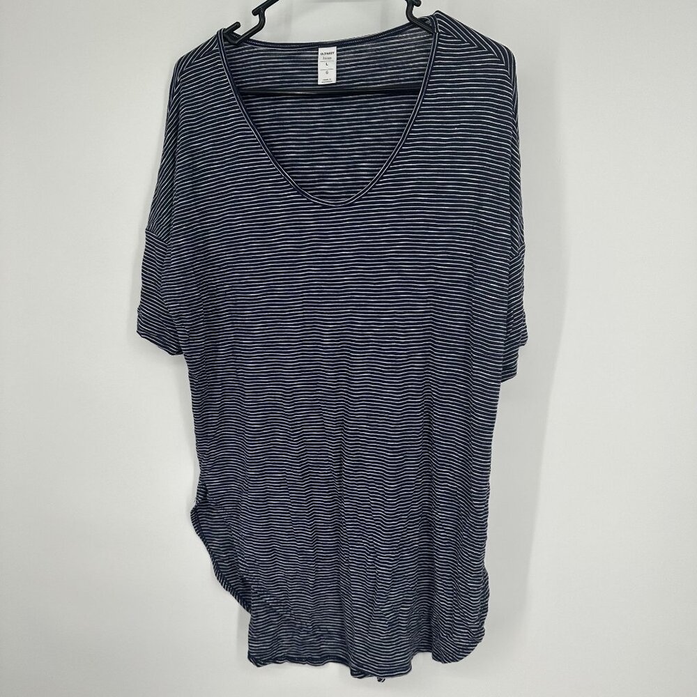 Old Navy Women's‎ Stripe Luxe Top Size Large Navy & White Stripe